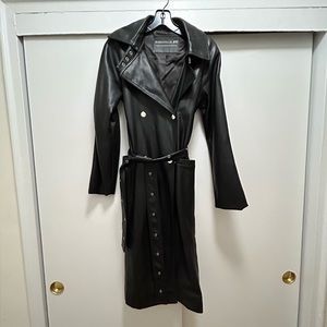 Bagatelle Faux Leather Trench Coat/Jacket With Belt